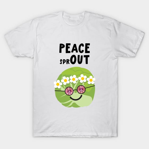 Peace Out Brussels Sprout! T-Shirt by VicEllisArt